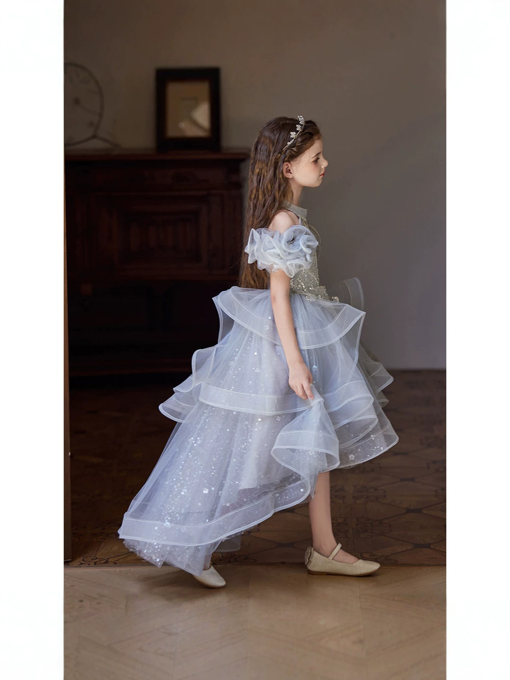 Elite dress, children's small princess costume, piano performance costume, suit, Birthday gift 5