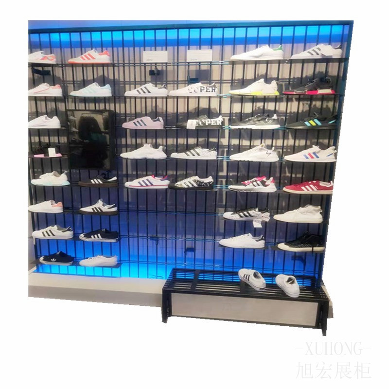 定制体育用品货架 户外运动服鞋子展示架产品陈列柜直播间服装架