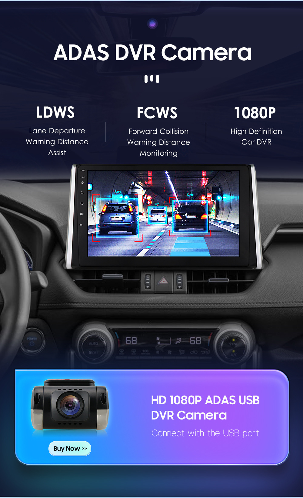 Suitable for 18-20 Toyota Rav4 Navigation Car All-In-One Wireless Carplay Smart Car Navigator