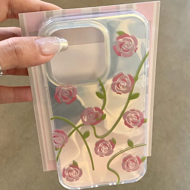 Artistic ins Water Ripple Girl Powder Flower for Apple 15promax Phone Case Korean iphone13/14