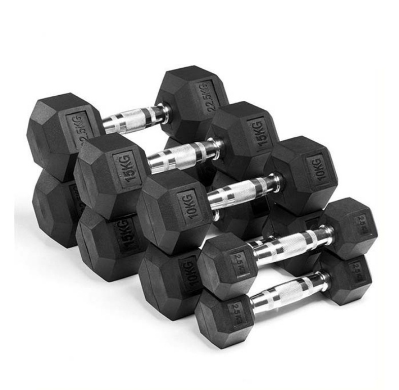 Dambıl katı dökme demir kauçuk kaplı fitness dambıl ev kuvvet antrenmanı elektrokaplama küçük dambıl seti şekillendirme