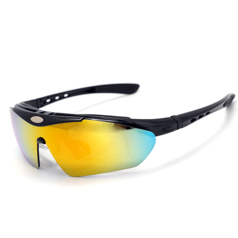 Unisex-Fahrradbrillen-Set – polarisiert, austauschbare Gläser, rezeptbereit, PC-Material, verstellbare Nasenpads und abnehmbare Bügel/Kopfband_voghion.com