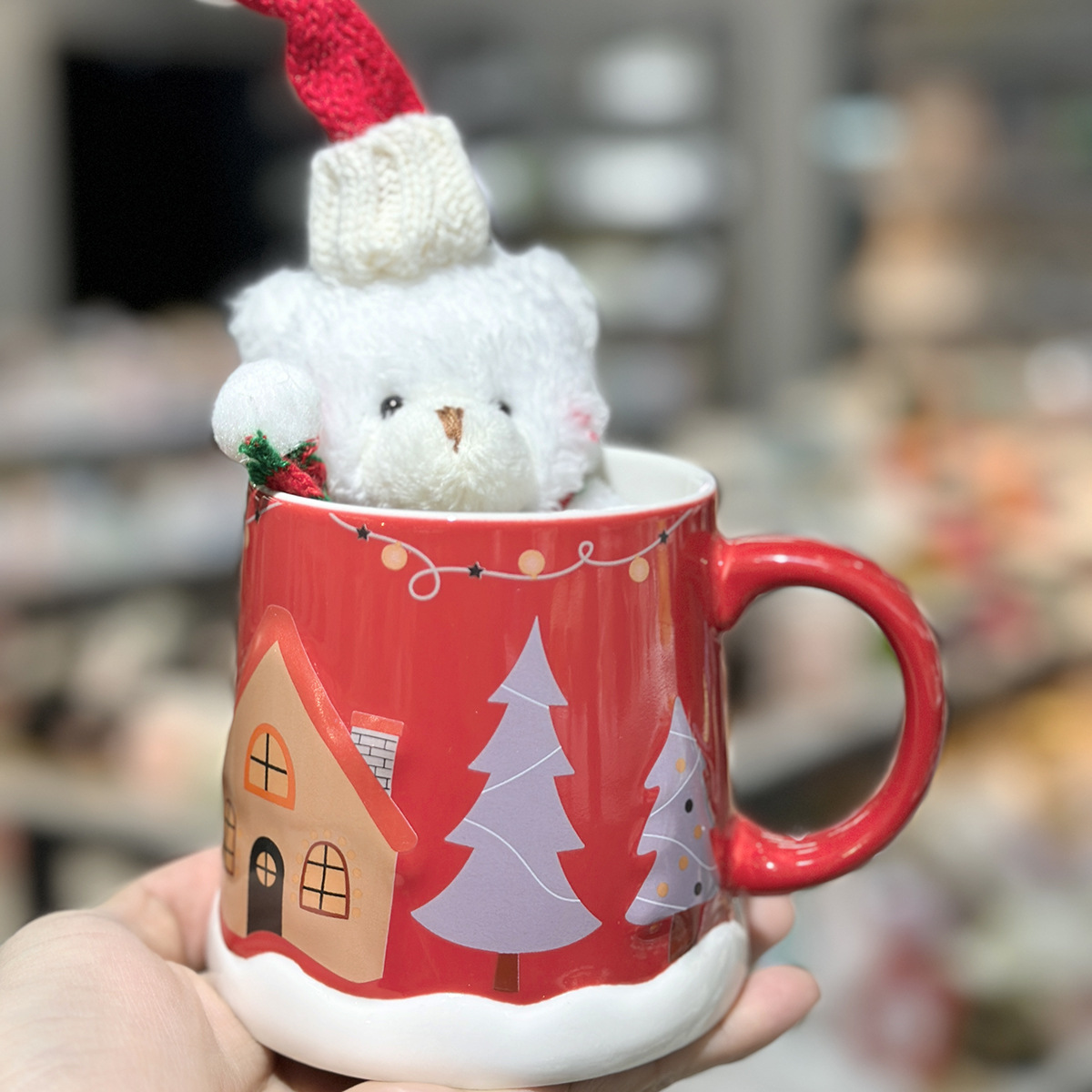 2024 nuevo lindo taza de cerámica de Navidad regalo de Navidad taza de agua casera taza de oficina con tapa