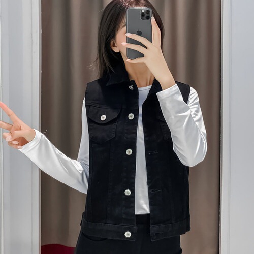 New Arrival Cute & Fresh Style Casual Denim Vest for Women—Available in Plus Sizes Up to 200 lbs