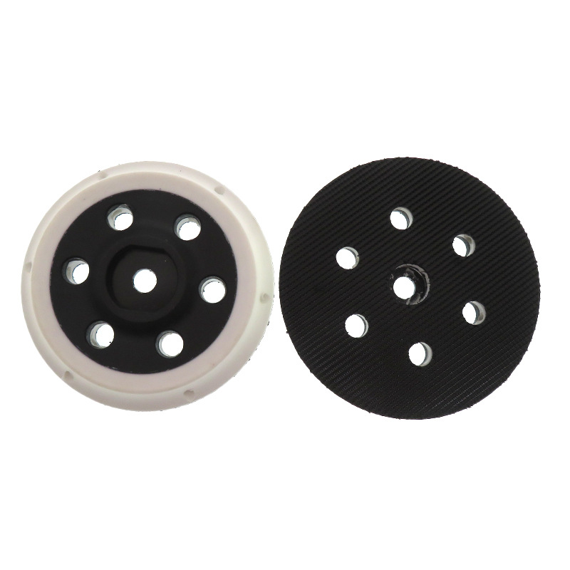 路贝狮 3寸6孔白色PU短勾粘扣托盘白2