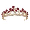 Fashionable children's red tiara, metal golden water contains rose, headband, crown, hair accessory, flowered