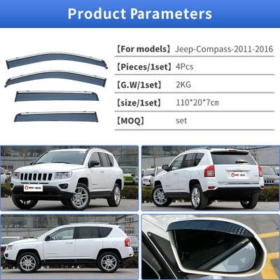 Rain shield Jeep Compass Window Visor