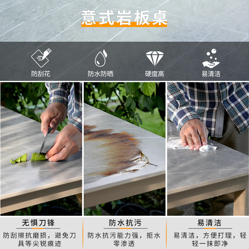 Al Aire Libre mesa y silla patio anticorrosión de madera jardín al aire libre cafetería al aire libre de madera de plástico tabla larga combinación fábrica de Ventas Directas