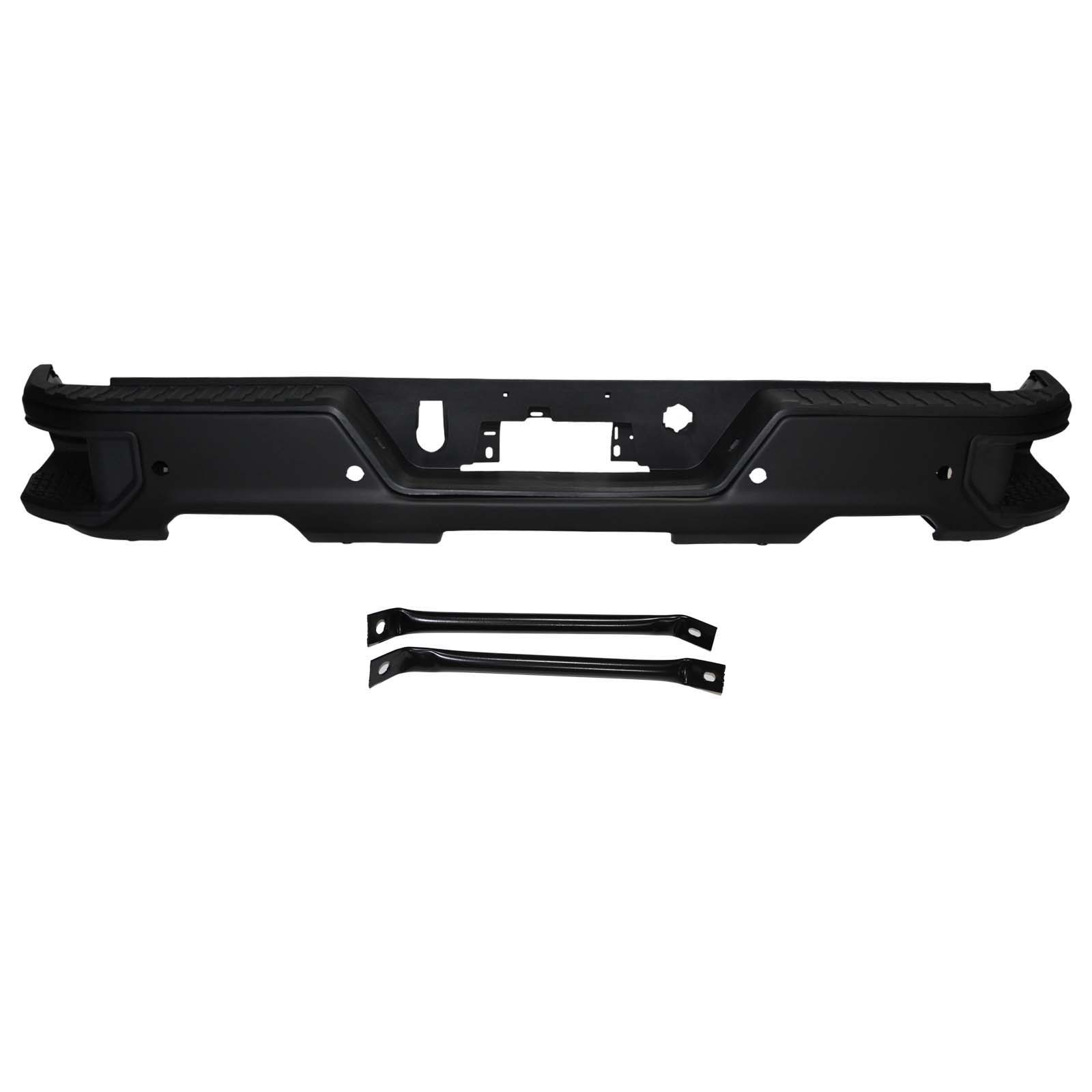 Aplicable a Chevrolet 19 - 22 Silverado barra trasera original negro con agujero de radar con agujero de escape