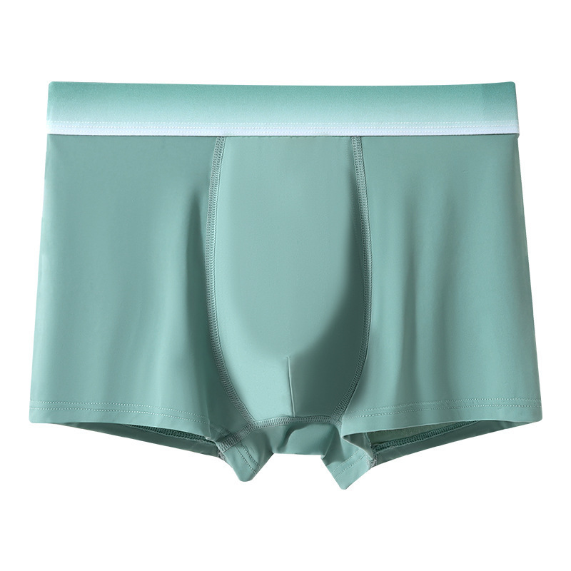 Pantalones interiores de hombre, pantalones de cuatro cuadrados de hielo sin marcas antibacterianas, pantalones cortos de ángulo plano de tamaño grande, cabeza de verano, delgados