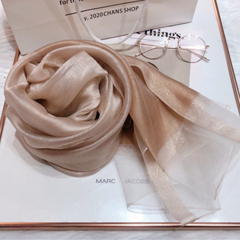 Silk thin demi-season fashionable universal scarf