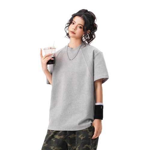 Space Cotton Air-Layer Short-Sleeve T-Shirt for Men and Women, 2025 Summer — Heavyweight, Loose-Fit, Boyfriend-Style, Cropped Sports Top