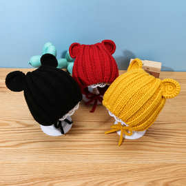 婴儿帽子6-12个月1-2-3-4岁宝宝秋冬季韩毛线帽男童女童儿童帽子