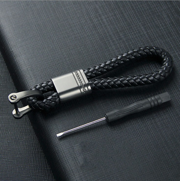 Horseshoe buckle braided rope car keychain creative metal car keychain 4S shop promotional items Horseshoe buckle braided rope car keychain creative metal car keychain 4S shop promotional items