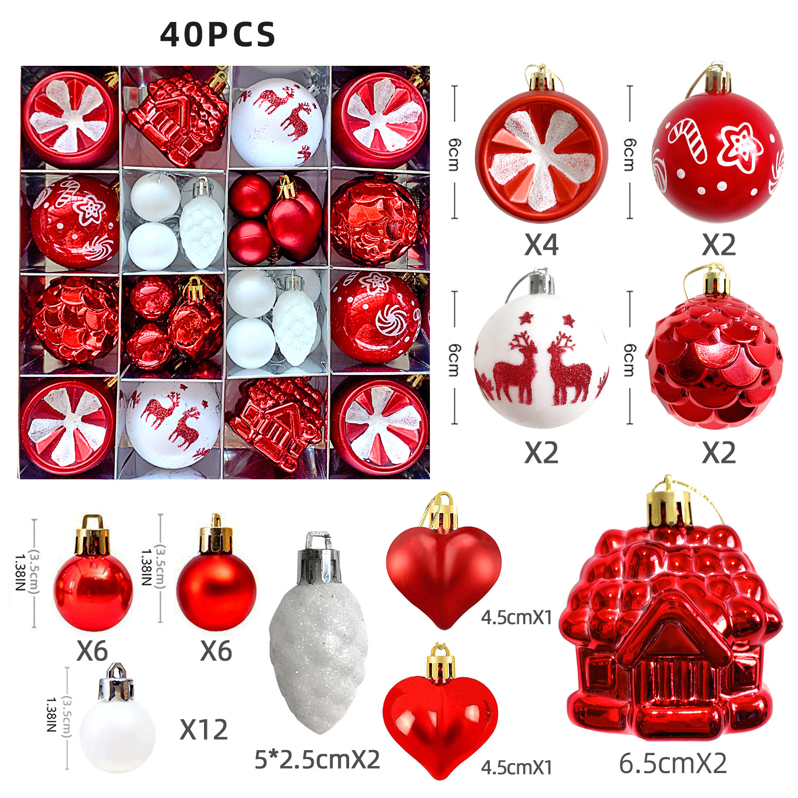 Juego de Esferas Navideñas Galvanizadas 6cm de Plástico para Árbol de Navidad image 17