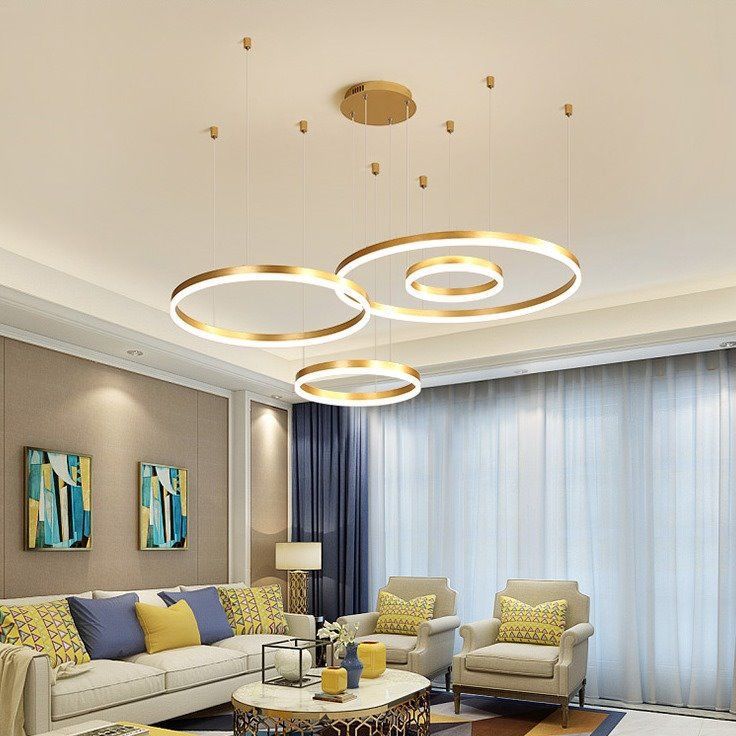 2025 atmósfera anular sala de estar lámpara de la sala de comedor círculo lámpara de la mesa moderna simple de bajo perfil lámpara de lujo ligera