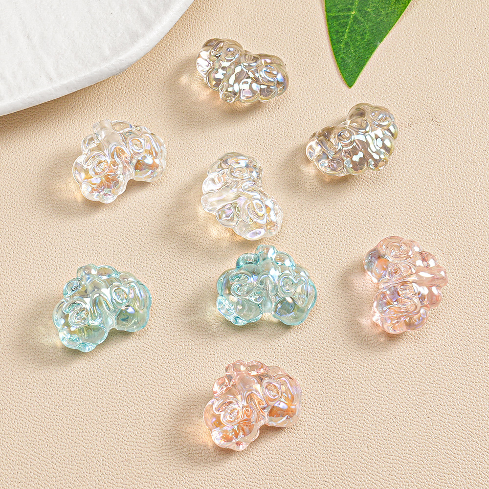 Transparente AB color amor cuentas sueltas cuentas accesorios de material de cadena de teléfono móvil joyas de corazón de melocotón accesorios de bricolaje hechos a mano piezas pequeñas