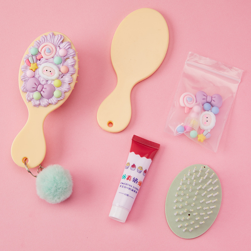 Dibujos Animados DIY crema pegamento masaje cojín de aire peine mini lindo hecho a mano airbag peine regalo para novias