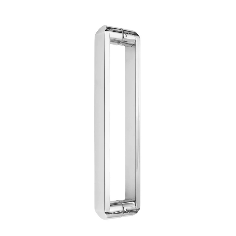 Customized stainless steel bathroom glass door square pipe pull hand black titanium goldless fingerprint glass door pull hand