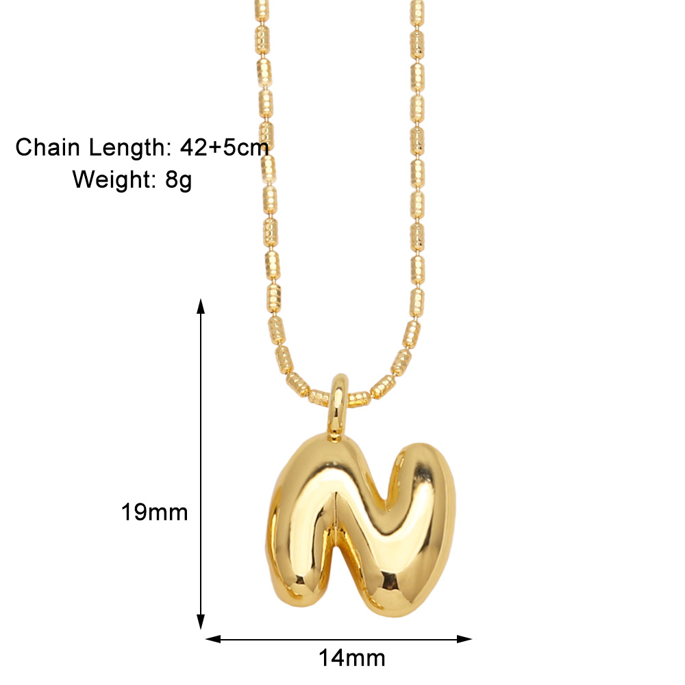 10g Weight Gold Plated Plating Material Pendant Necklace Classification 1 Piece Quantity Daily, Street Occasion Copper Material Letter Pattern Unisex Gender Simple Style Style Copper Gold Plated Simple Style Letter Pendant Necklace 15