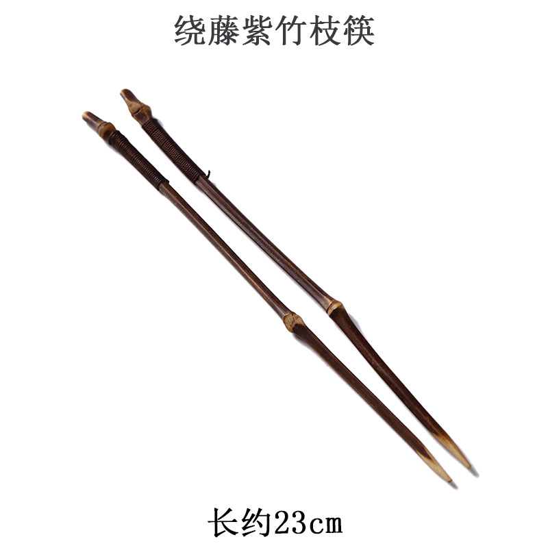 와이어 포장된 보라색 대나무 가지 젓가락