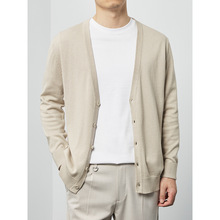 品牌男装男士针织开衫2026春秋基础款毛衣v领纯色针织衫男2336