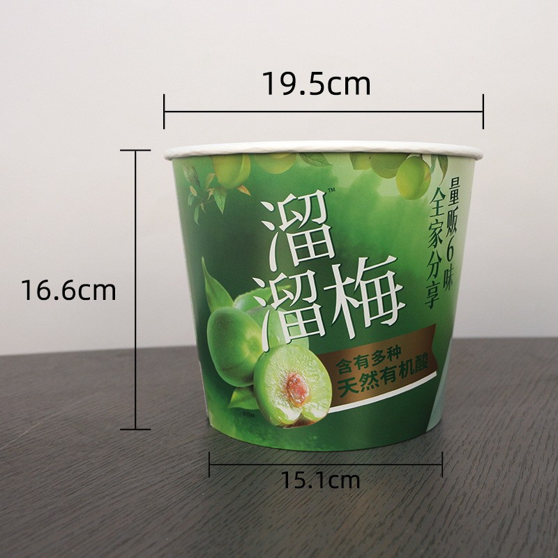 Para llevar bocadillos envasados cubo familiar cubo grande desechable espesa cadena sopa cubo bocadillo alitas de pollo imprimible LOGO redondo