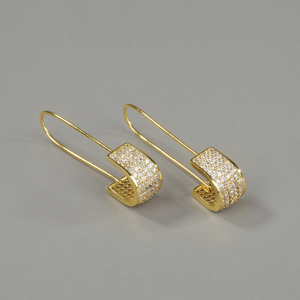 Boucles D&#39;oreilles Zircon Incrustées De Cuivre display picture 10