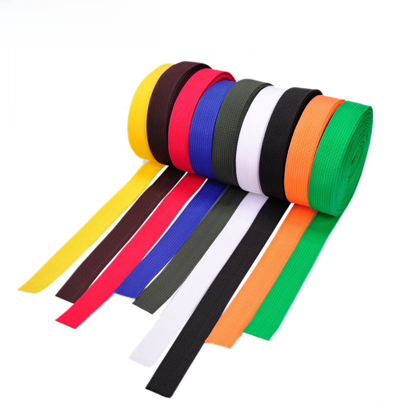 스타 컬러 폴리 프로필렌 PP 웨빙 수하물 배낭 스트랩 2.5CM 포장 스트랩 DIY 의류 학교 가방 스트랩 액세서리