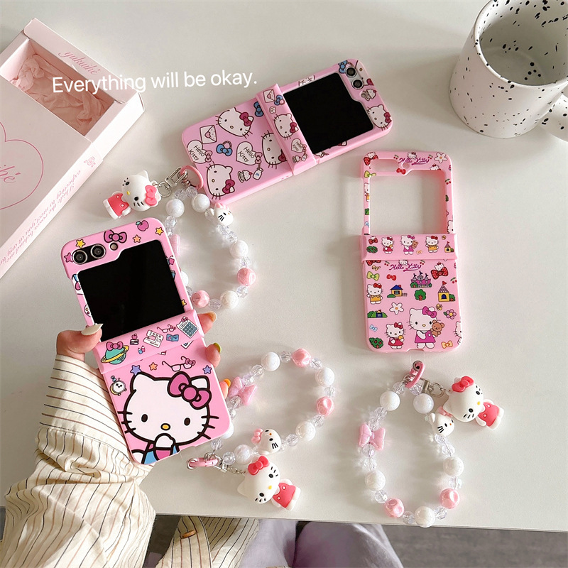 Japanese and Korean Ins Cartoon Phone Case for Samsung Galaxy ZFlip6 Zflip5/4/3 Girl Style Protective Case