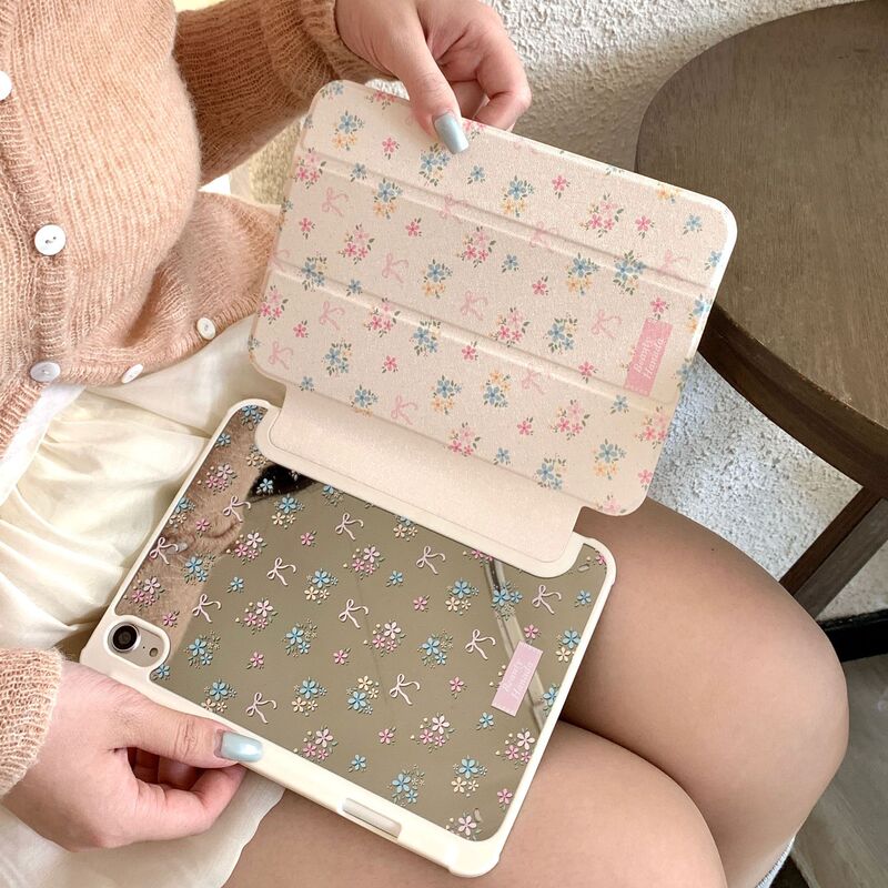 Mirror Fresh Ribbon Small Floral Suitable for Ipad2022 Protective Case 11inch Tablet 70% off Style Air4/Air5