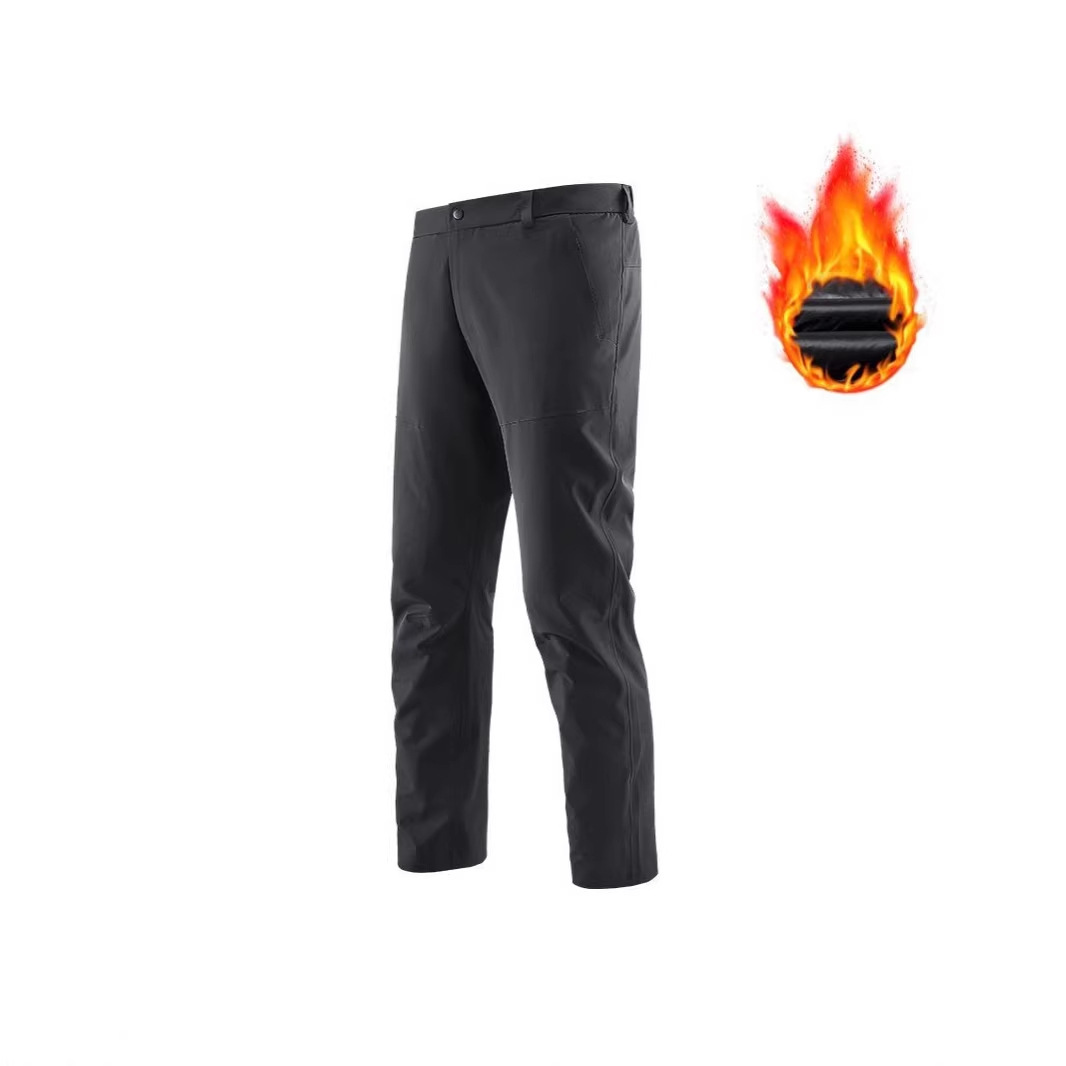 Men's Winter down Jacket Pants with Rubberized Windproof and Waterproof Coating, Detachable Inner Liner, White Duck down Pants for Men 9199