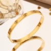 【170】Golden White Diamond Eye Bracelet