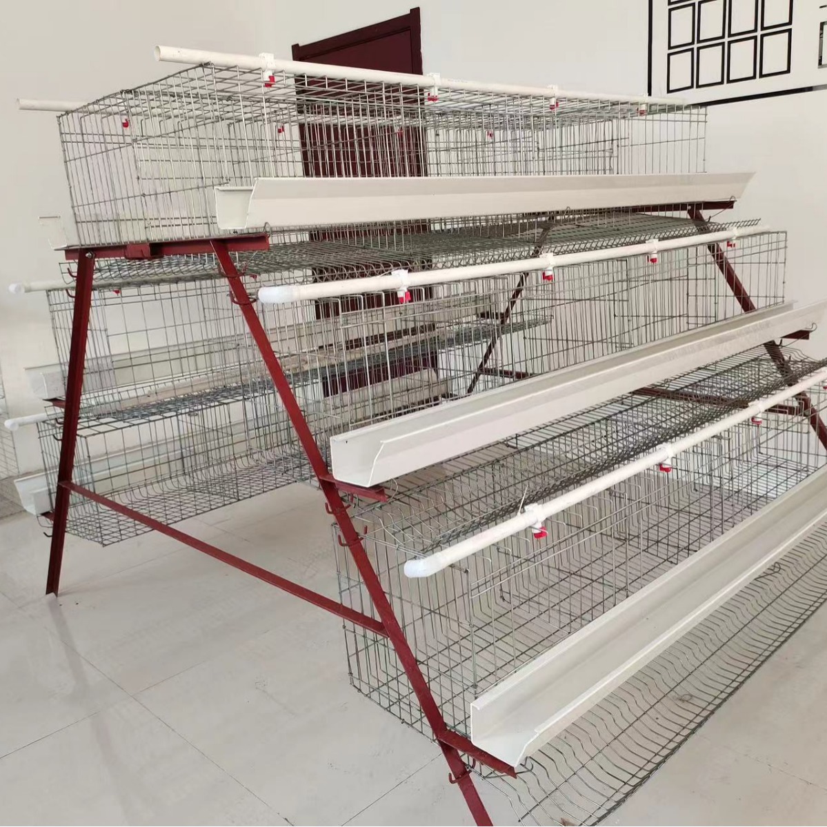 阶梯式蛋鸡笼 A型蛋鸡笼子 四门五门三层四层蛋鸡笼 框架式蛋鸡笼