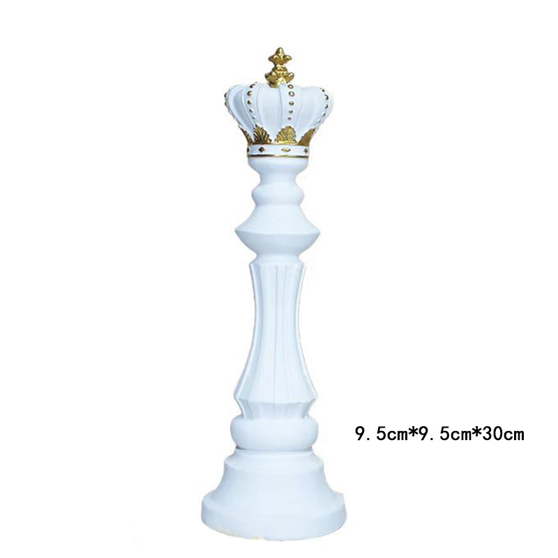 Decoración creativa para el hogar Ajedrez Decoración de resina Ventana Decoración para el hogar Muebles de ajedrez blanco y negro