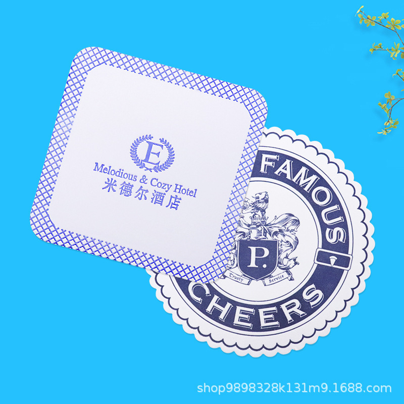 종이 컵 받침 도매 고정 화상 방지 및 단열 플레이스매트 맞춤형 종이 호텔 미끄럼 방지 차 컵 받침 소스 제조업체