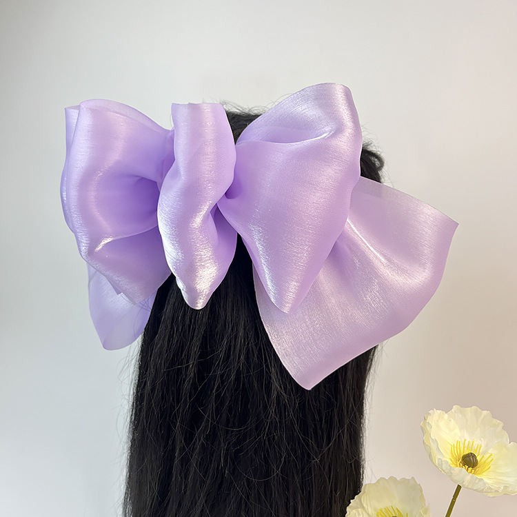 Women's Simple Style Bow Knot Organza Handmade Hair Clip display picture 11