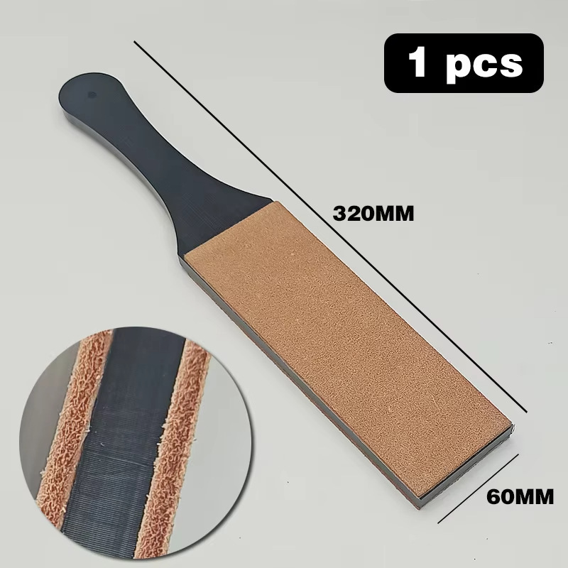 Genuine Leather Straight Razor Folding Knife Sharpener Shaving Sharpener Sharpening Belt Polishing Leather and Polishing Paste