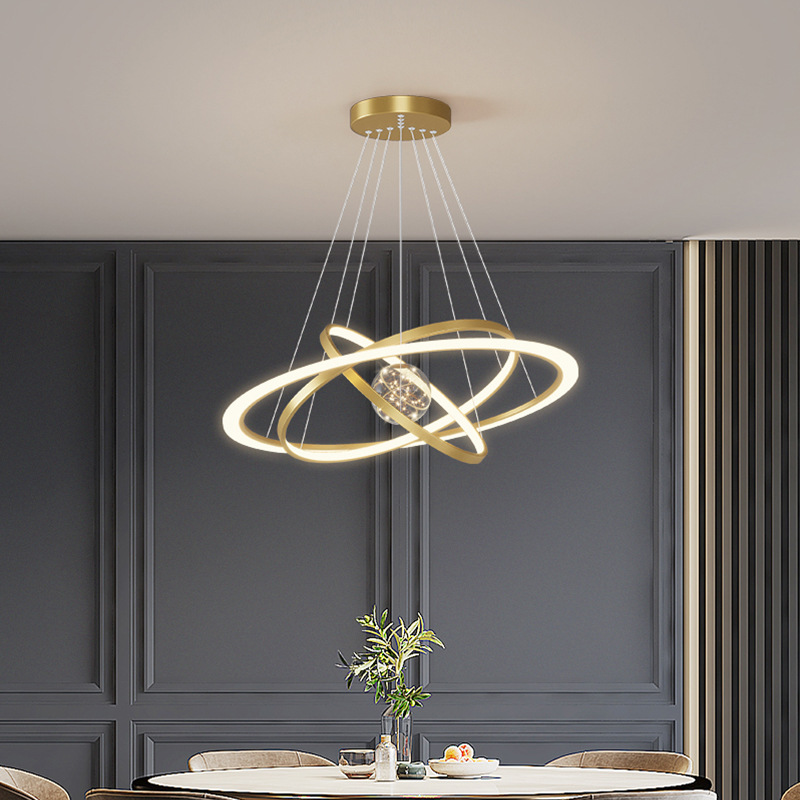 Lámpara de la sala de estar moderna y simple estrella de mesa luz de lujo creativa de la atmósfera del hogar anillo de la lámpara del pasillo