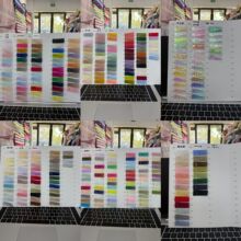 现货欧根纱面料系列色卡套版点色调样婚纱裙汉服欧根纱布料全系列