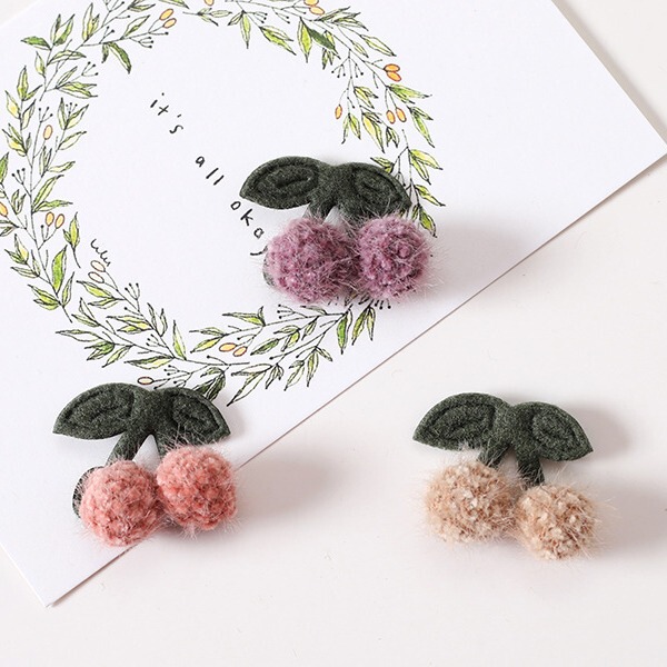 DIY clothing bag hat accessories wholesale woolen Cherry