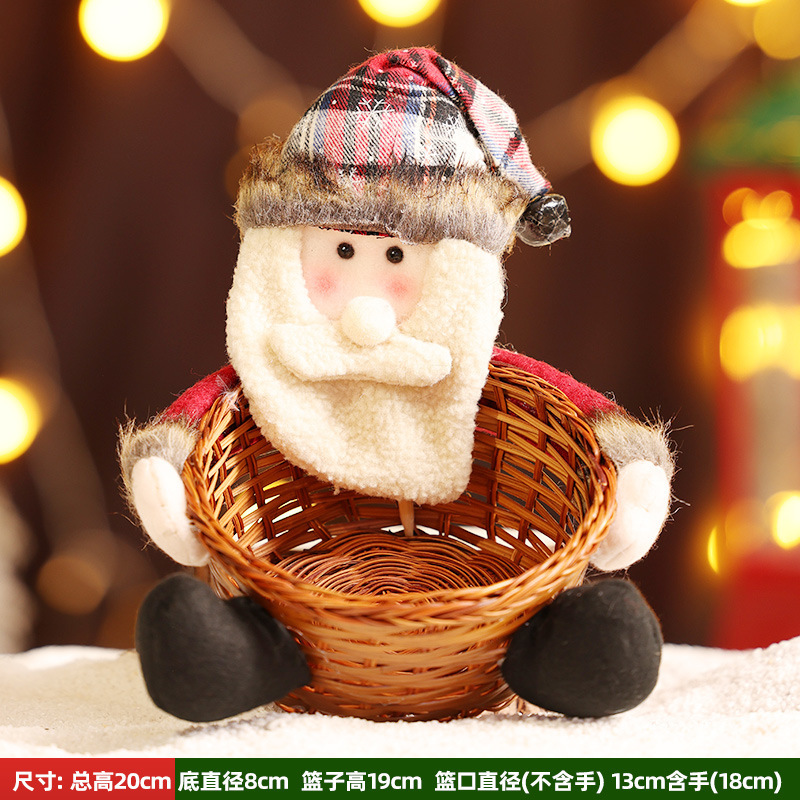 クリスマス装飾品キャンディー枠プレゼント衣装飾り道具サンタクロース雪だるまプレゼントバスケットデスクトップ人形|undefined