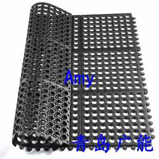 Hotel Kitchen, Non-Slip Rubber Floor Mats with Holes in Workshop, Hydrophobic Non-Slip Rubber Floor Mats
