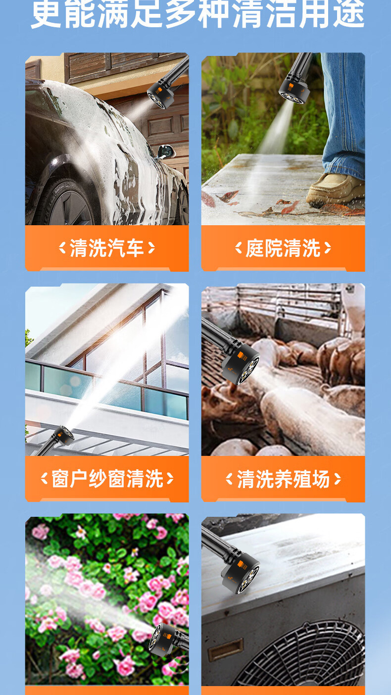 Brushless Car Washing Machine High-Power Wireless Household Portable High-Pressure Water Gun Car Washing Machine Household Lithium Battery Cleaning Artifact