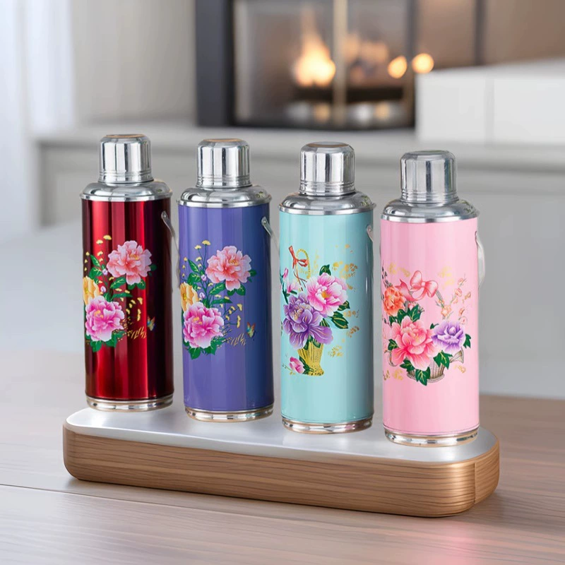 Чайник-термос, термос, сумка, ностальгическая свадебная бутылка для кипящей воды в стиле ретро, ​​старомодная чайная бутылка в китайском стиле, алюминиевый корпус, минимальная партия из одной части.