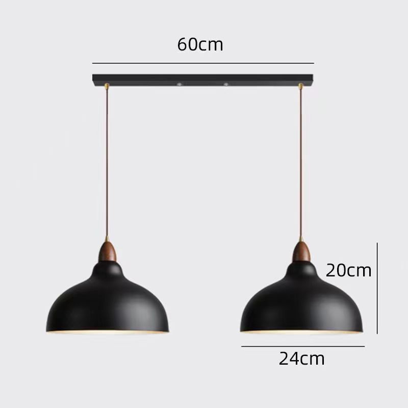 Double Medium Black Long Disc Combination Pendant Lamp