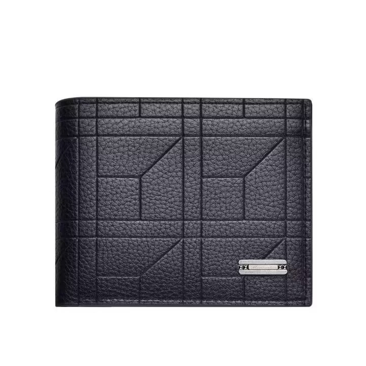 2026 New Cross-Border Men's Wallet, Soft Leather Short Wallet with Lychee Pattern, Can Add Zipper, Large Capacity, Multiple Card Slots