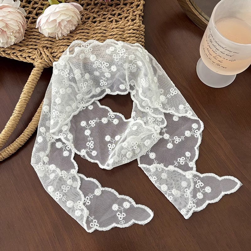 Super cordón de cabello de encaje femenino universal largo arco cordón de cabello de bosque dulce correa de cabello larga bufandas cordón de cabeza