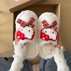 可爱卡通棉拖鞋女2025冬季新款外穿懒人防滑少女心羊羔毛毛拖鞋女