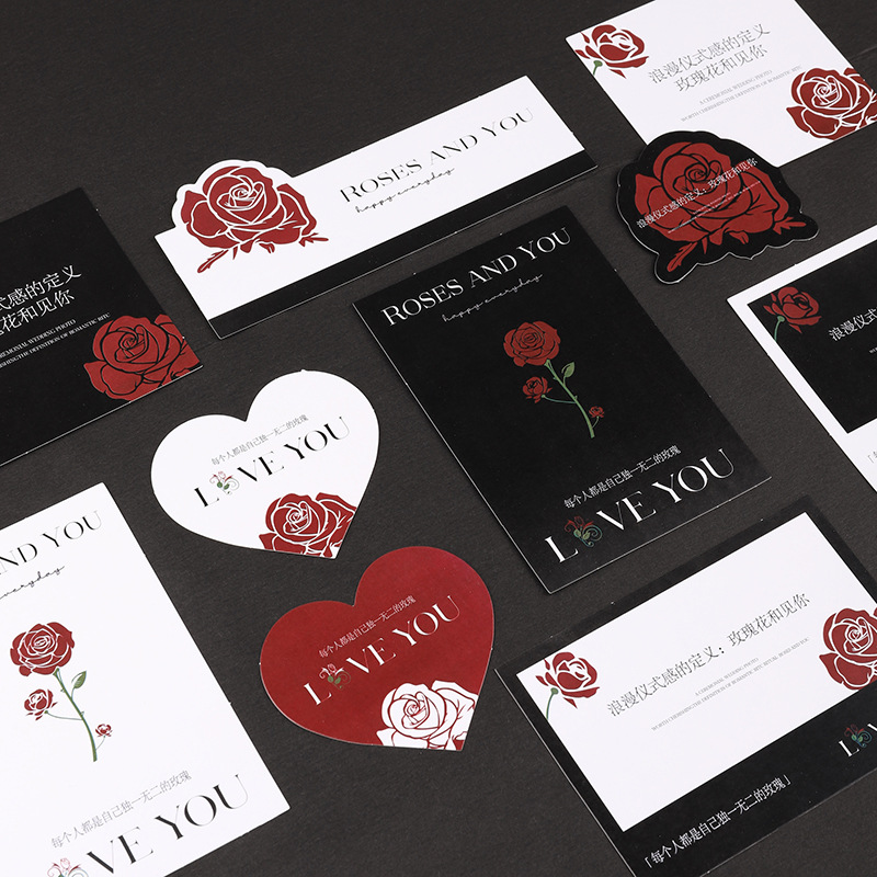 Rose ins estilo inglés amor de una sola página tarjeta pequeña ramo floristería creativa tarjeta de felicitación de bendición floral simple